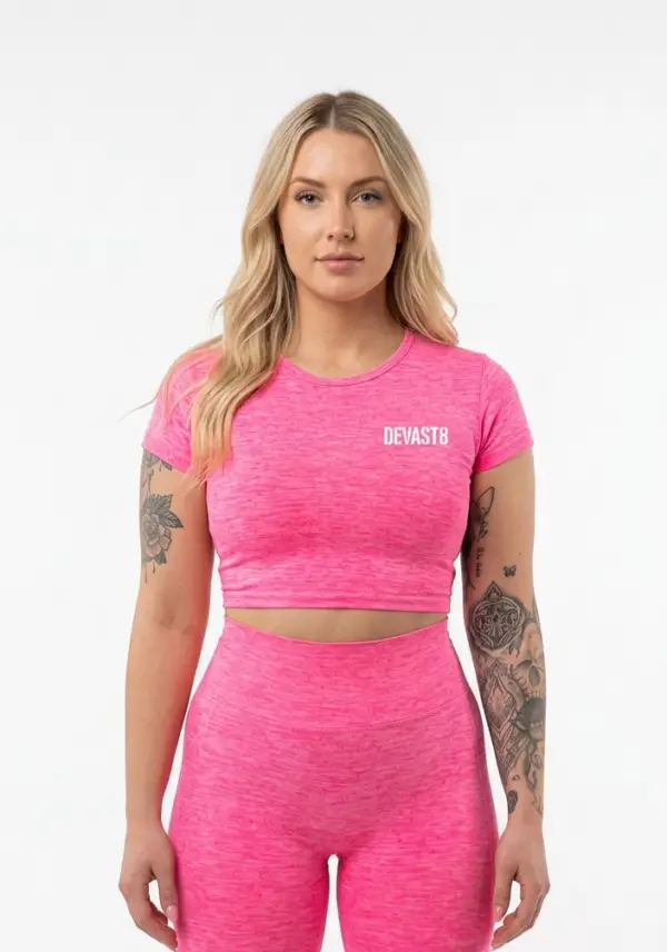 ​DEVAST8 Electric Static Crop | Neon Pink