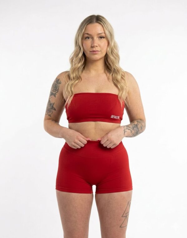 Red Strapless Sports Bra