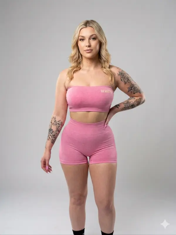 Pink Strapless Sports Bra