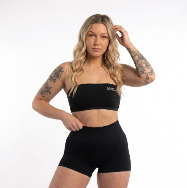 Black Strapless Sports Bra