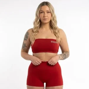 Red Strapless Sports Bra